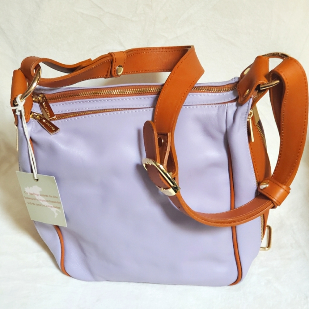 VALENTINA sling, shoulder, convertible backpack full grain Italian leather BAG.